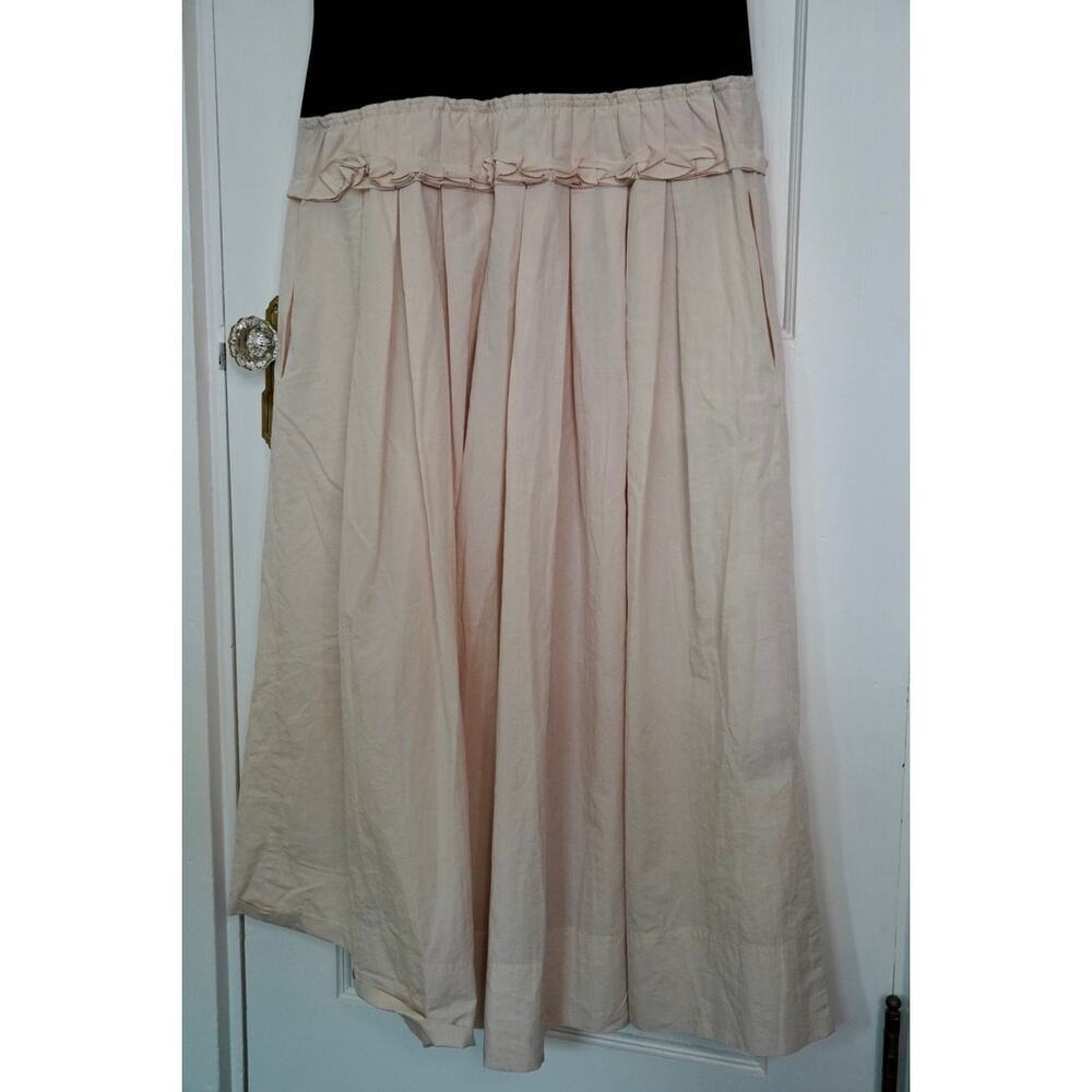 Plan C Knit Poplin Two Toned Pleated Midi Dress Mixed Media Sz 8 - Picture 7 of 7